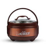 Majestic Chef Stainless Steel Hot Pot With Glass Lid - Brown - Medium 2 L