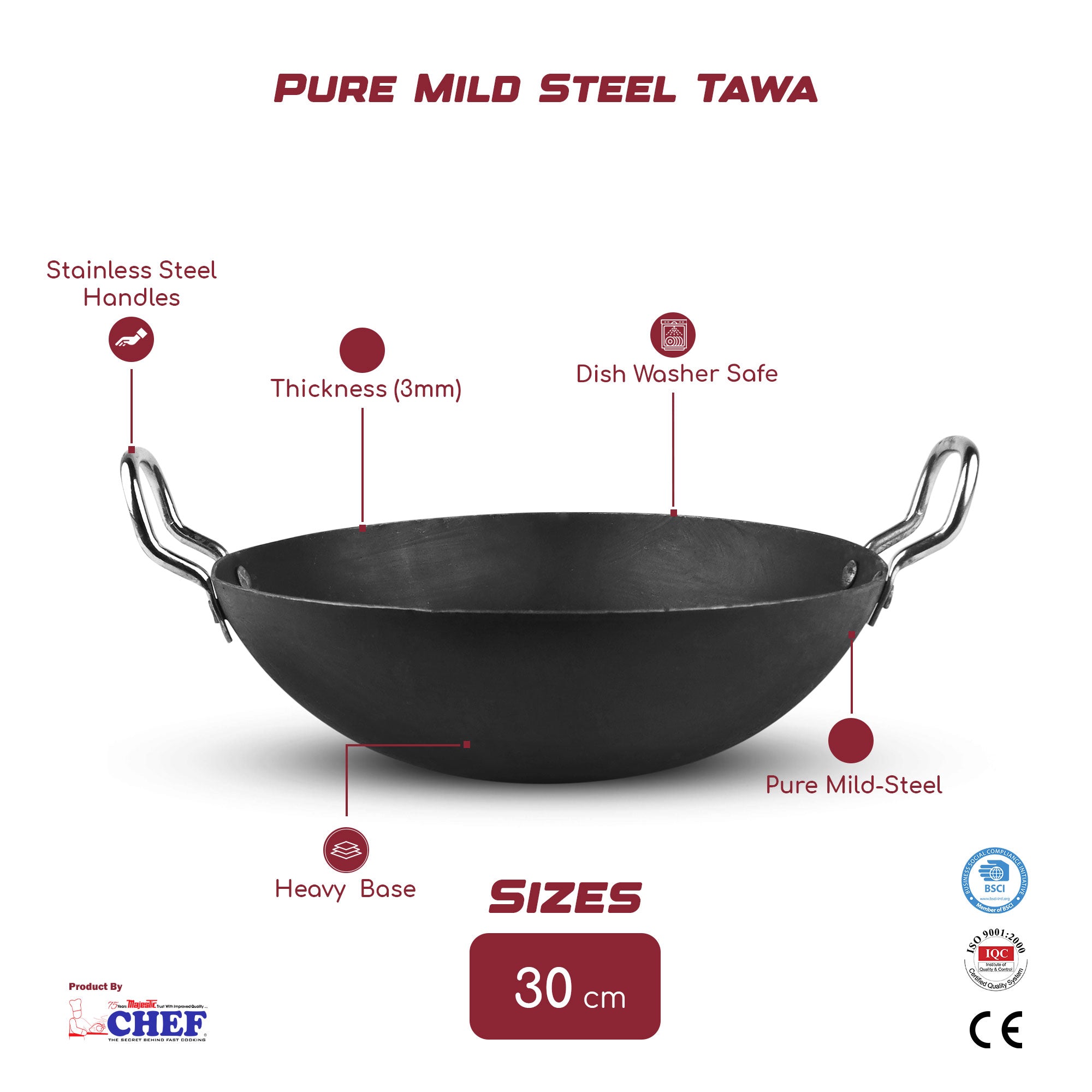 Chef Best Quality Iron Tawa 30 cm And Karahi 30 cm - Ramazan Offer at best price in Pakistan - majesticchef.pk