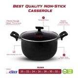 majestic chef premium quality aluminum nonstick coated cooking pot | casserole with tempered glass lid and stay cool bakelite handle at best price in Pakistan