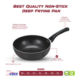 nonstick deep frying pan nonstick karahi | cooking pan - majesticchef.pk