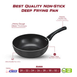 nonstick deep frying pan nonstick karahi | cooking pan - majesticchef.pk