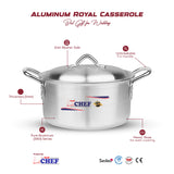 majestic premium quality silver steel aluminum high polish cooking pot with handle and lid including chrome handle from best cookware brand in Pakistan