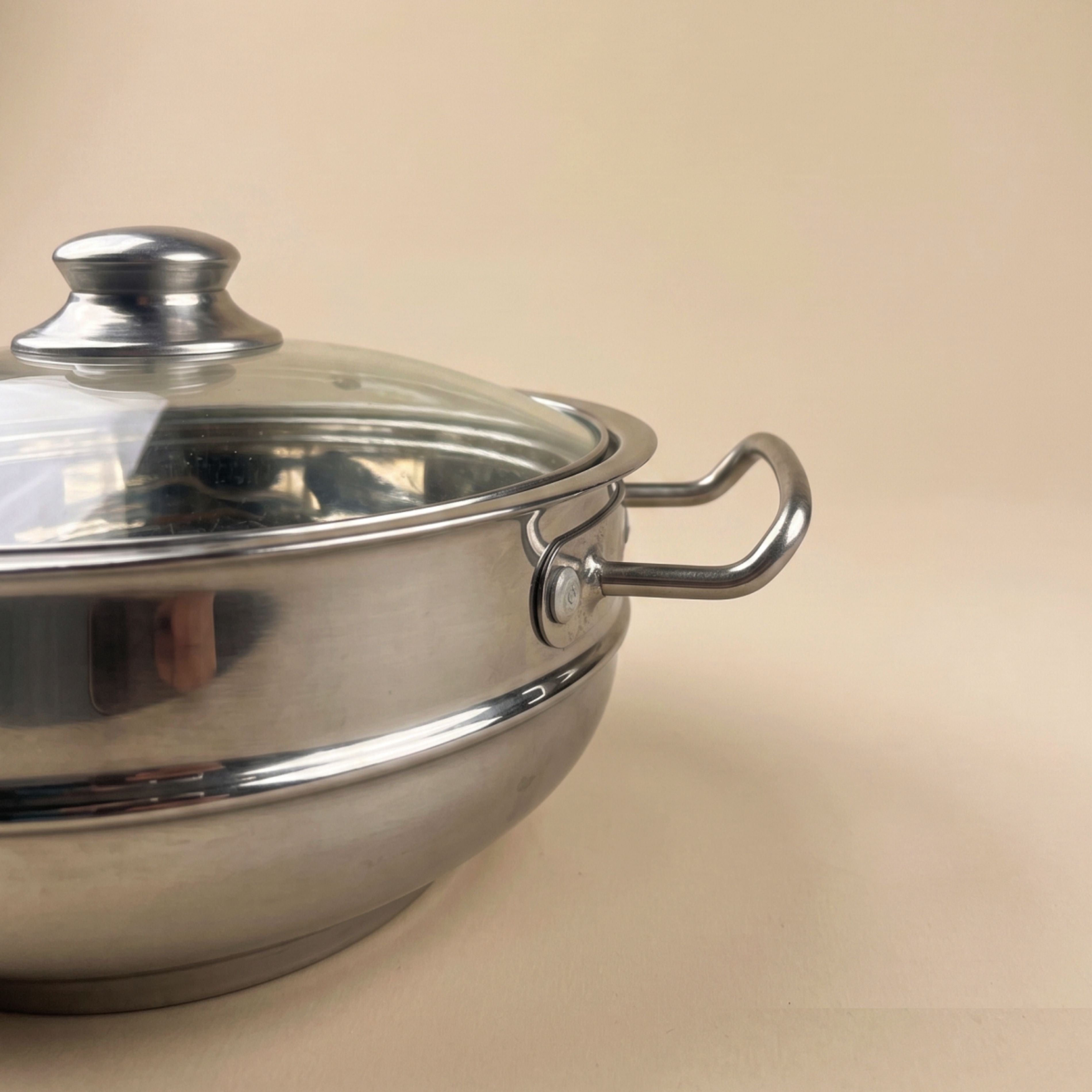Chef Stainless Steel Hot Pot Double Wall Hot-n-Cool with Glass Lid 20cm