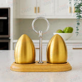 Majestic CHEF Stainless Steel Gold Plated Cruet Bottles Season Salt Shaker Cans