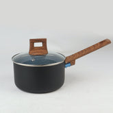 Majestic Chef Granito Series Marble Coating Nonstick Sauce Pan with Glass Lid 18cm