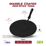 nonstick marble coating three layer coated chapati pan nonstick paratha pan best online prices - chef cookware