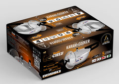 Majestic Chef karahi pressure cooker with glass-lid packaging