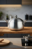 Kitchen Star Crown Pot Belly Cooking Pan Set Metal Finish 3 Pieces Set- 16,18, 20 cm