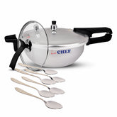 Combo Deals - Pressure Cooker Karahi 9 Liter With 6 Pcs Table Spoon- Deal #10