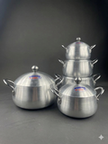 Kitchen Star Crown Pot Belly Cooking Pan Set Metal Finish 5 Pieces Set- 18-26 cm