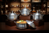 Kitchen Star Crown Pot Belly Cooking Pan Set Metal Finish 3 Pieces Set- 16,18, 20 cm