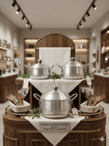 Kitchen Star Crown Pot Belly Cooking Pan Set Metal Finish 3 Pieces Set- 16,18, 20 cm