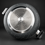 Premium Granite Nonstick Wok with Glass Lid – Induction Bottom