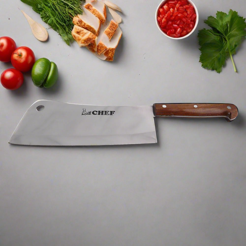chef best quality stainless steel wooden handle tokka / knife at best price in pakistan