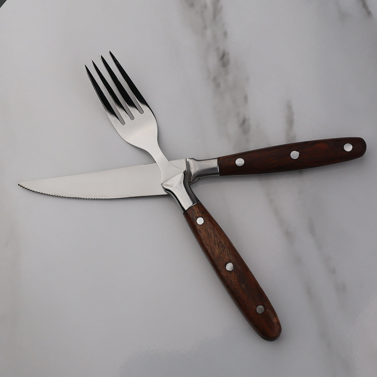 Chef Supreme Quality Steak Fork And Knife with Serrated Blade