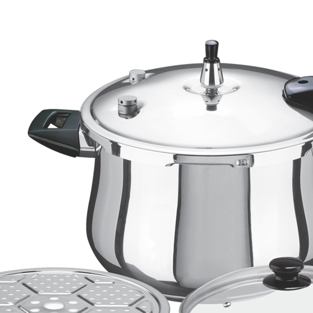 chef best belly shape imported stainless steel Pressure Cooker 3 in 1 at best price from best cookware brand - chef cookware