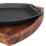 Majestic Chef Pre-Seasoned Cast Iron Oval Sizzler Pan 8.5 Inches 2 KG Weight