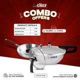 Pressure Cooker 2 in 1 + Aluminum Frying Pan + Tempered Glass Lid 24 cm - Combo Offers