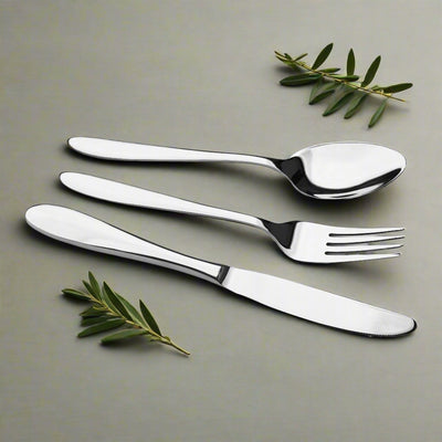 11 Gauge Premium Stainless Steel Cutlery Set - 34 Pieces (Heavy Gauge) Plain