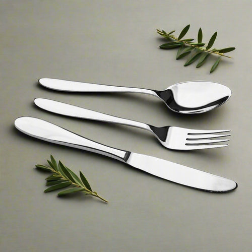 11 Gauge Premium Stainless Steel Cutlery Set - 34 Pieces (Heavy Gauge) Plain