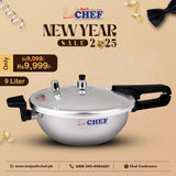 CHEF Aluminum Pressure Cooker Karahi  2 In 1 - 9 Liter