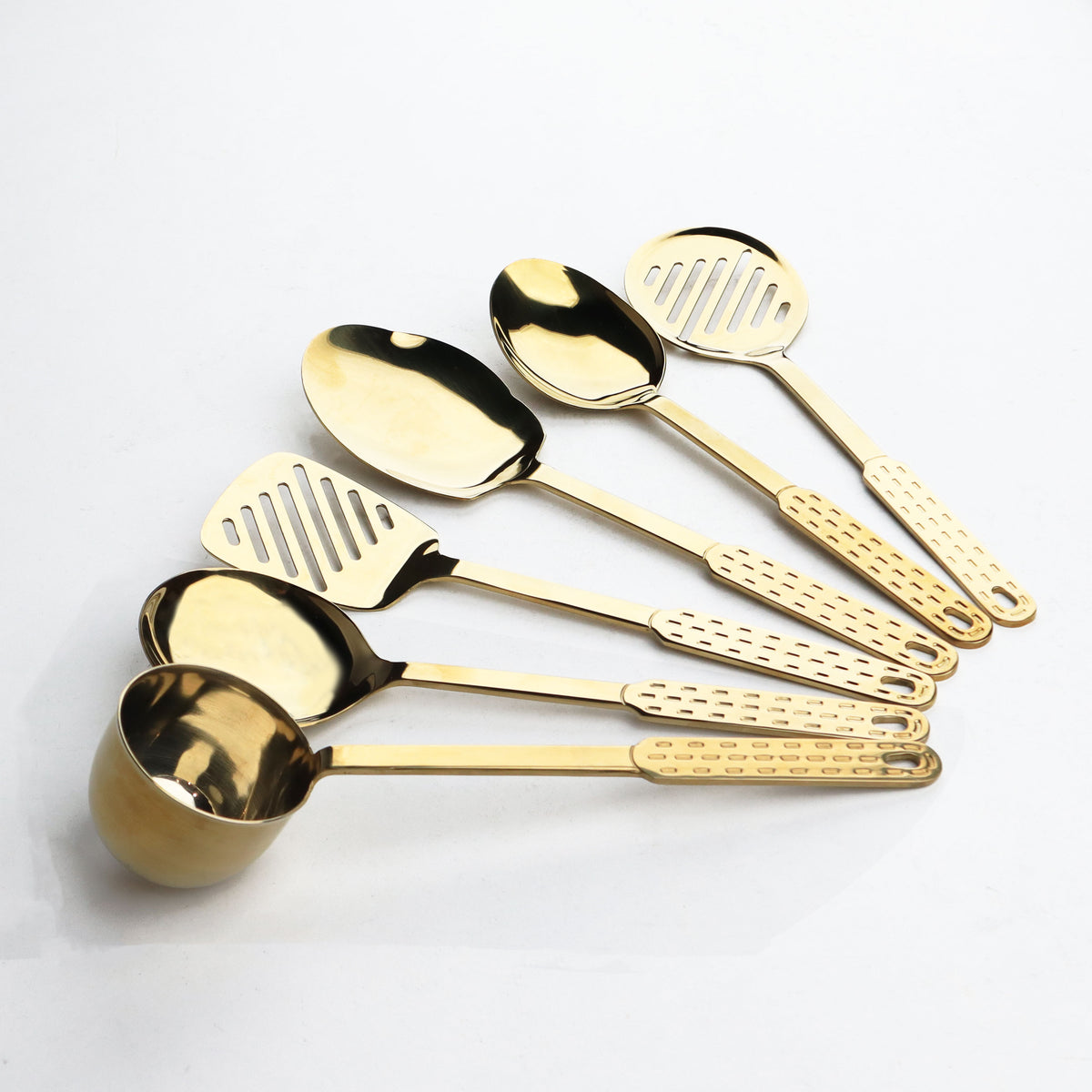 ladle, turner, rice spoon, curry spoon strong grip and stylish handle - majesticchef