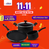 Majestic Premium Quality Mini Nonstick Gift Set 3 Pcs Kitchen Set - Pizza Pan Casserole & Milk Pan / Trio Series