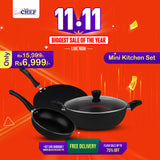 Majestic Premium Quality Mini Nonstick Gift Set 3 Pcs Kitchen Set - Tawa Fry Pan & Wok / Trio Series