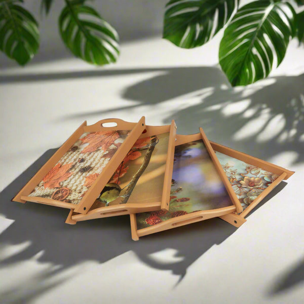 Wooden Serving Tray Acrylic Base 1 Pcs - Large