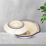 serving bowl blue flower design . majestic chef cookware