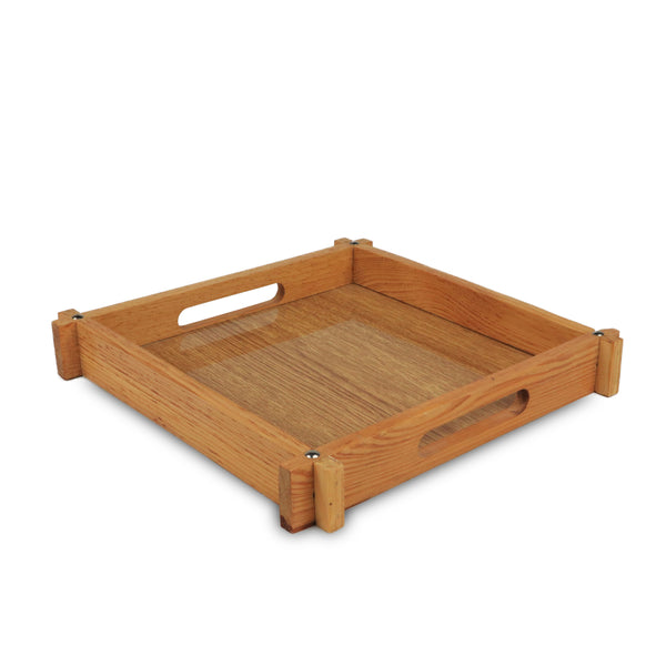 Wooden Serving Tray Square Shape Antique Design - Medium