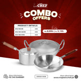 Aluminum Karahi 24cm+Aluminum Frying Pan 20cm+Aluminum Sauce Pan 20cm - Combo Offers