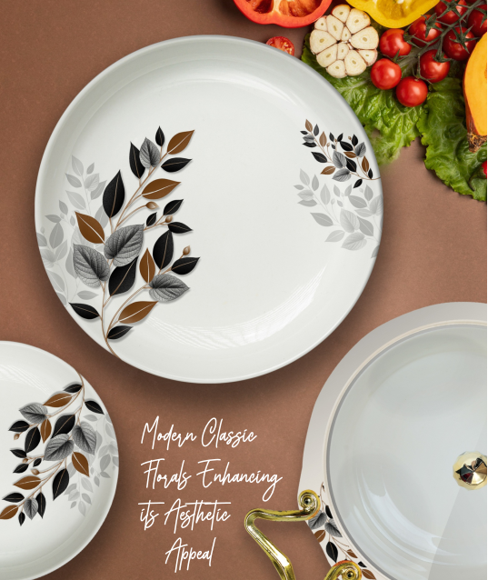 "Melamine crystal-coated dinnerware set by Majestic Chef, a leading cookware brand in Pakistan – durable, stylish, and ideal for everyday use or special occasions."