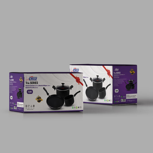 Majestic Premium Quality Mini Nonstick Gift Set 3 Pcs Kitchen Set - Pizza Pan Casserole & Milk Pan / Trio Series- Deal #17 Hover