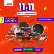 taper set 21 pcs marble coating cookware / best non stick cookware brand in pakistan