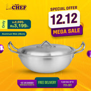 Chef Best Aluminum Metal Finish Wok/ Karahi-Metal Finish