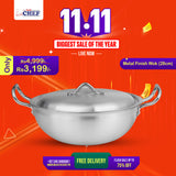 Chef Best Aluminum Metal Finish Wok/ Karahi-Metal Finish