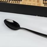 Premium Quality Imported Cutlery Set 24 Pcs - Black PVD Coated best for dinning and gifting 