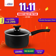 Chef Non-Stick Saucepan With Glass Lid-Chef Cookware