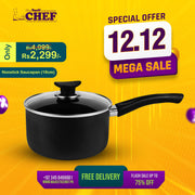 Chef Non-Stick Saucepan With Glass Lid-Chef Cookware