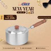 best silver sauce pan / milk pan tea maker / milk boiler at best price in pakistan - majestic chef cookware