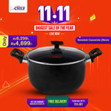 Chef Best Non-Stick Casserole / Cooking Pot With Glass Lid - 26 cm