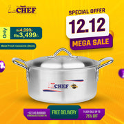 Best Metal Finish Cooking Pan / Casserole 28 cm Aluminum Alloy Metal - best price in pakistan from best cookware brand - majestic chef cookware