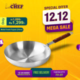 Chef Best Aluminum Round Frying Pan 24 cm-Metal Finish