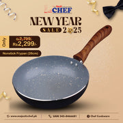 Chef Granito Series 3 Layer Marble Coating Nonstick Fry Pan 26cm - GREY