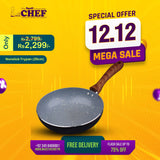 Chef Granito Series 3 Layer Marble Coating Nonstick Fry Pan 26cm - GREY