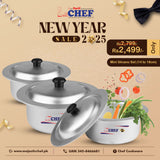 6 Pcs Aluminum Casserole Set 14/18 cm - Mini Cooking Pot Set