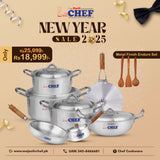 Chef Best Aluminum Cookware Set / Gift Set - Endure Series ( 15 Pcs )-Metal Finish