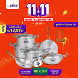 Chef Best Aluminum Cookware Set / Gift Set - Endure Series ( 15 Pcs )-Metal Finish