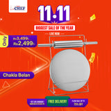 Chef Stainless Steel Top Quality Chakla Bailen / Roti Maker / Rolling Pin & Rolling Board